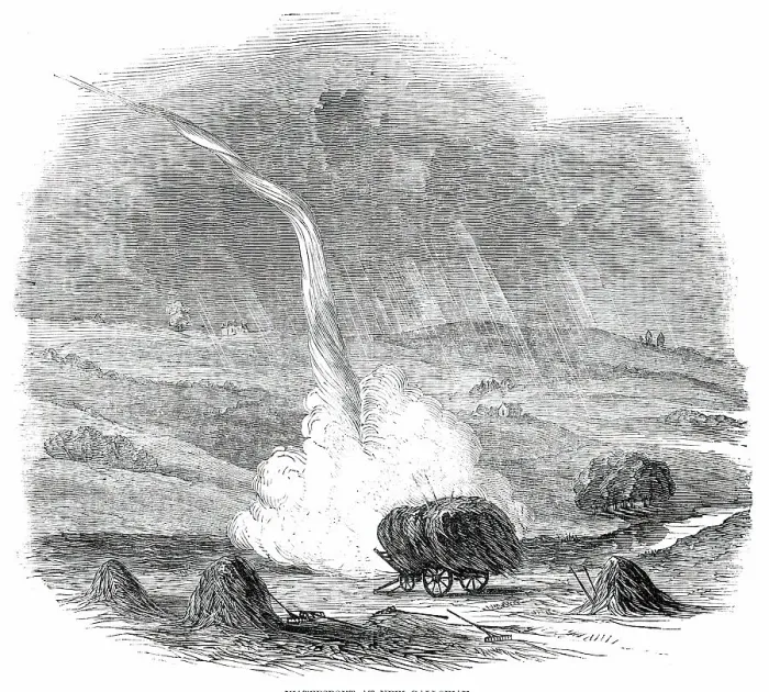 Framed Print : Waterspout at New Galloway, 1850. Creator: Unknown Framed Print : Waterspout at New Galloway, 1850. Creator: Unknown