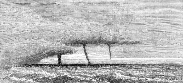Framed Print : Waterspouts in the Mediterranean, 1872. Creator: Unknown Framed Print : Waterspouts in the Mediterranean, 1872. Creator: Unknown