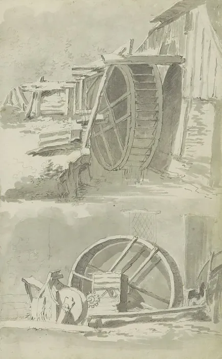 Framed Print : Waterwheels, c.1780-c.1800. Creator: Bernhard Heinrich Thier Framed Print : Waterwheels, c.1780-c.1800. Creator: Bernhard Heinrich Thier