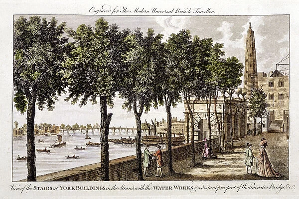 Waterworks at York Buildings, Strand, supplying water to London from the Thames, 1790
