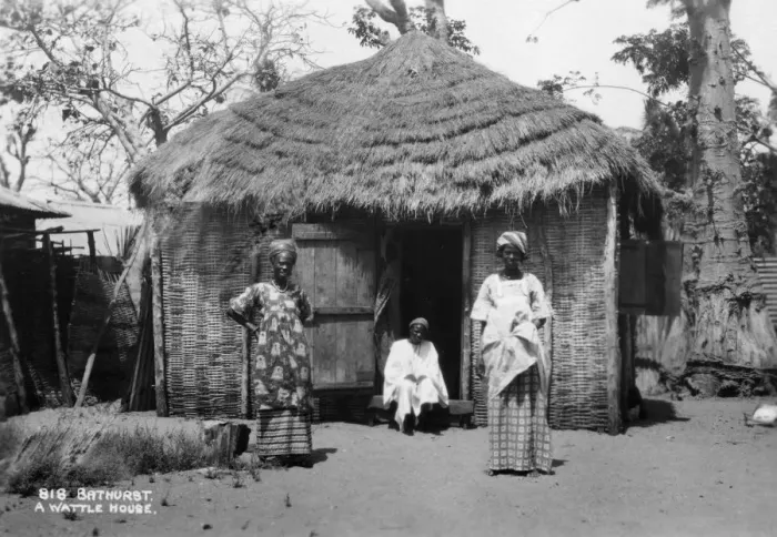 Framed Print : A wattle house, Bathurst, Gambia, 20th century Framed Print : A wattle house, Bathurst, Gambia, 20th century