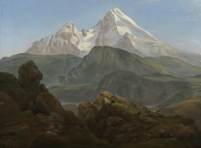 Framed Print : The Watzmann, 1825. Creator: Johan Christian Dahl