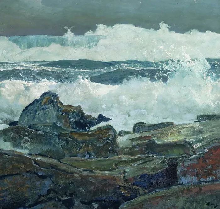 Framed Print : The Next Wave, about 1924. Creator: Frederick Judd Waugh Framed Print : The Next Wave, about 1924. Creator: Frederick Judd Waugh
