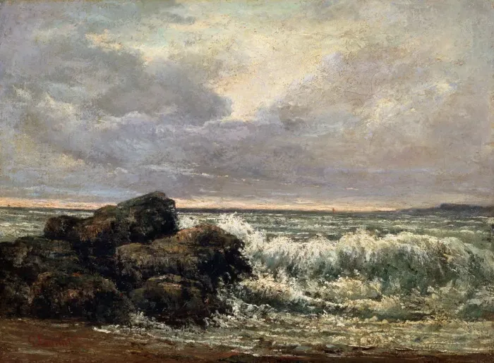 Framed Print : The Wave, c1870. Artist: Gustave Courbet Framed Print : The Wave, c1870. Artist: Gustave Courbet