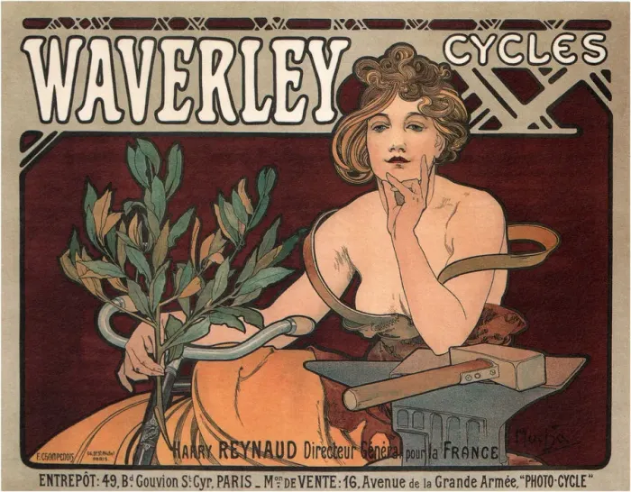 Framed Print : Waverley Cycles, 1896. Artist: Mucha, Alfons Marie (1860-1939) Framed Print : Waverley Cycles, 1896. Artist: Mucha, Alfons Marie (1860-1939)