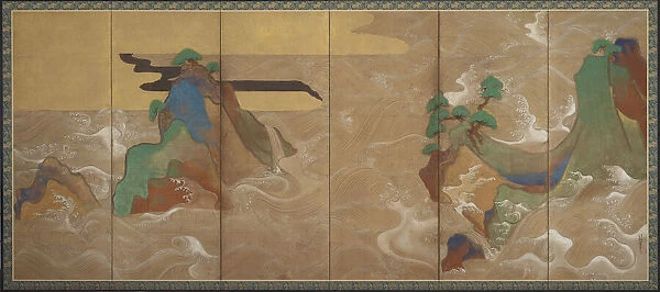 Waves at Matsushima, 17th century. Creator: Sotatsu