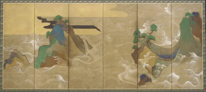 Framed Print : Waves at Matsushima, Early 17th cen Artist: Sotatsu, Tawaraya (active Early 17th cen. ) Framed Print : Waves at Matsushima, Early 17th cen Artist: Sotatsu, Tawaraya (active Early 17th cen. )