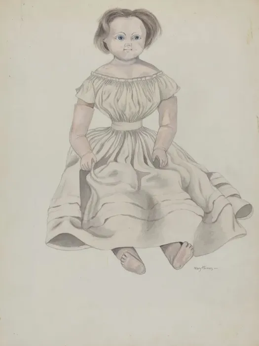 Framed Print : Wax Doll, c. 1936. Creator: Mary E Humes