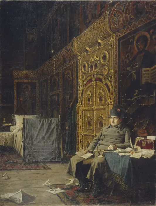 Framed Print : On the Way. Bad News From France, 1899-1900. Artist: Vereshchagin, Vasili Vasilyevich (1842-1904) Framed Print : On the Way. Bad News From France, 1899-1900. Artist: Vereshchagin, Vasili Vasilyevich (1842-1904)