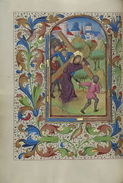 Framed Print : The Way to Calvary; Book of Hours, about 1450-1455. Creator: Master of the Lee Hours Framed Print : The Way to Calvary; Book of Hours, about 1450-1455. Creator: Master of the Lee Hours
