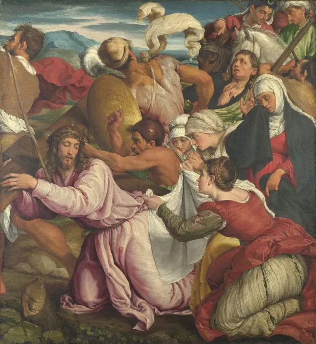 Framed Print : The Way to Calvary, ca 1545. Artist: Bassano, Jacopo, il vecchio (ca. 1510-1592) Framed Print : The Way to Calvary, ca 1545. Artist: Bassano, Jacopo, il vecchio (ca. 1510-1592)