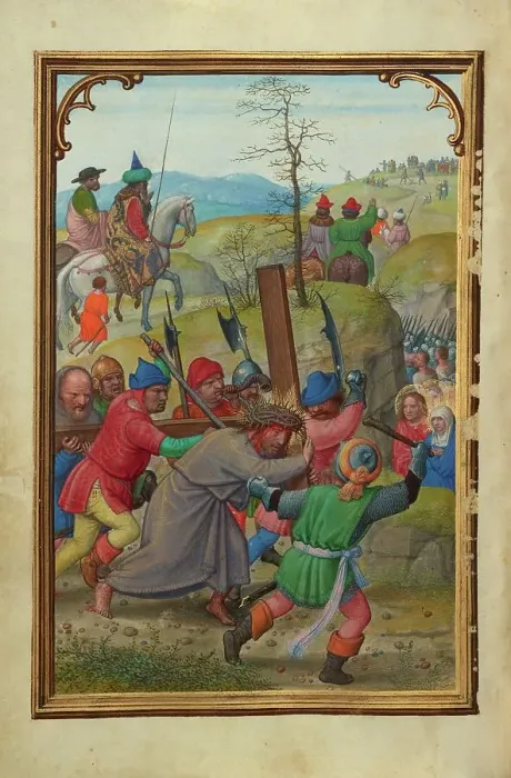Framed Print : The Way to Calvary; Prayer Book of Cardinal Albrecht of Brandenburg, about 1525-1530. Creator: Simon Bening Framed Print : The Way to Calvary; Prayer Book of Cardinal Albrecht of Brandenburg, about 1525-1530. Creator: Simon Bening
