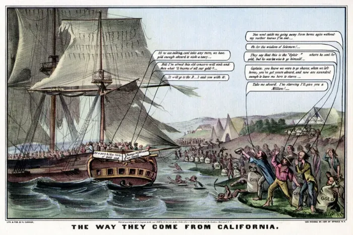 Framed Print : The Way They Come From California, 1849 (1937). Artist: Nathaniel Currier Framed Print : The Way They Come From California, 1849 (1937). Artist: Nathaniel Currier