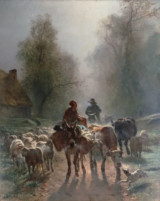 Framed Print : On the Way to the Market, 1859 Framed Print : On the Way to the Market, 1859