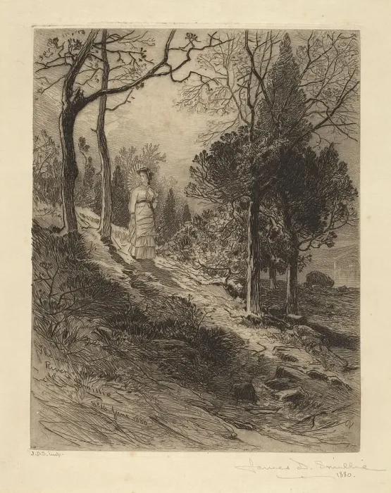 Framed Print : The Way to the River, 1880. Creator: James David Smillie Framed Print : The Way to the River, 1880. Creator: James David Smillie