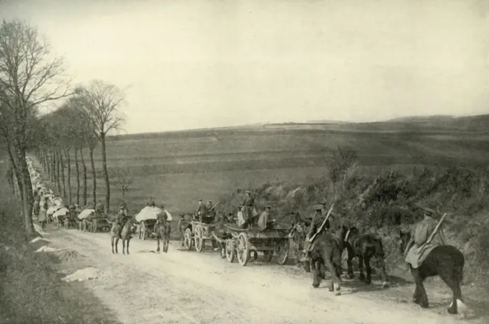 Framed Print : On the Way to the Trenches, (1919). Creator: Unknown Framed Print : On the Way to the Trenches, (1919). Creator: Unknown
