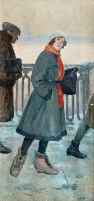 Framed Print : The Way to Work, 1926. Artist: Buchholz, Fyodor Fyodorovich (1857-1942) Framed Print : The Way to Work, 1926. Artist: Buchholz, Fyodor Fyodorovich (1857-1942)