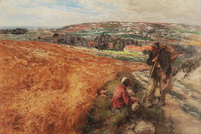 Framed Print : The Wayfarers, 1909. Creator: Lhermitte, Leon (1844-1925) Framed Print : The Wayfarers, 1909. Creator: Lhermitte, Leon (1844-1925)