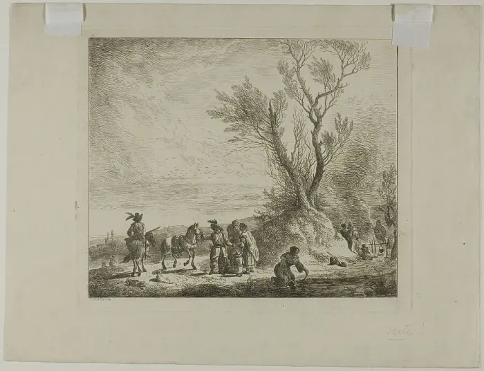 Framed Print : Wayfarer's Camp, 1730. Creator: Christian Wilhelm Ernst Dietrich Framed Print : Wayfarer's Camp, 1730. Creator: Christian Wilhelm Ernst Dietrich