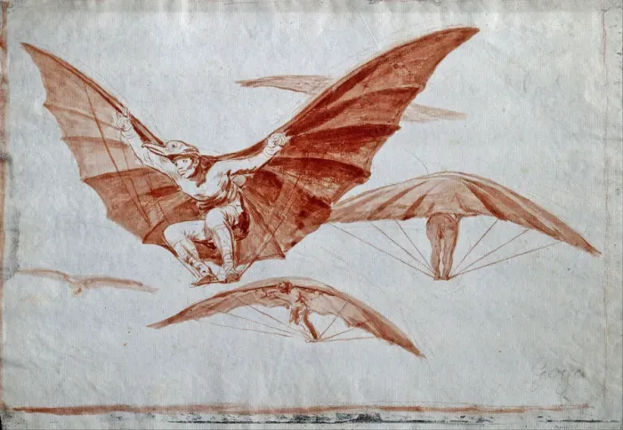 Framed Print : Ways of Flying, 1816. Artist: Goya, Francisco, de (1746-1828) Framed Print : Ways of Flying, 1816. Artist: Goya, Francisco, de (1746-1828)