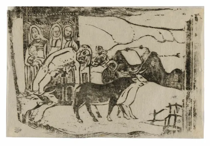 Framed Print : Wayside Shrine in Brittany, from the Suite of Late Wood-Block Prints, 1898 / 99 Framed Print : Wayside Shrine in Brittany, from the Suite of Late Wood-Block Prints, 1898 / 99