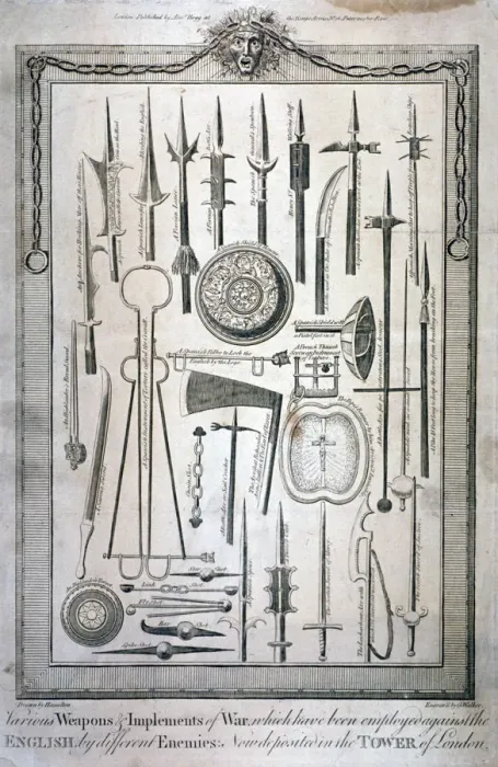 Framed Print : Weapons kept at the Tower of London, c1800. Artist: G Walker Framed Print : Weapons kept at the Tower of London, c1800. Artist: G Walker