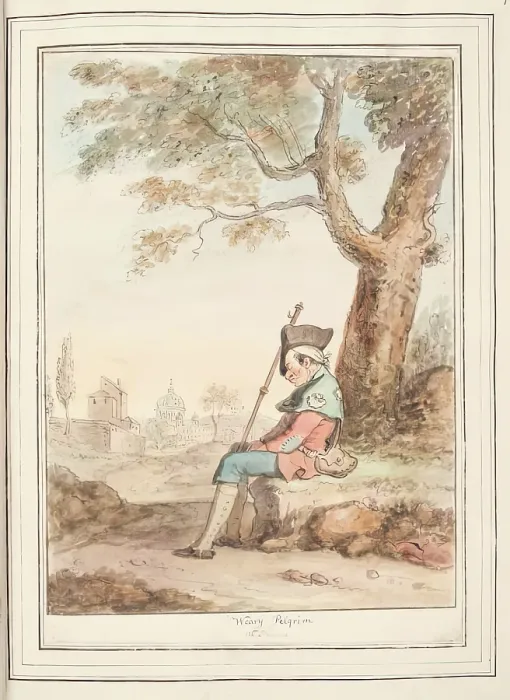 Framed Print : Weary Pilgrim of Rome, leaf from A Collection of Dresses by David Allan Mostly from Nature, 1776 Framed Print : Weary Pilgrim of Rome, leaf from A Collection of Dresses by David Allan Mostly from Nature, 1776