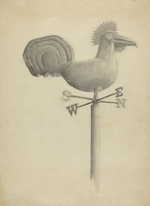 Framed Print : Weather Vane, c. 1936. Creator: Helen Hobart Framed Print : Weather Vane, c. 1936. Creator: Helen Hobart