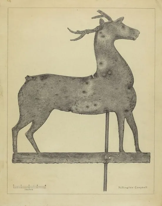 Framed Print : Weather Vane, c. 1936. Creator: Rollington Campbell Framed Print : Weather Vane, c. 1936. Creator: Rollington Campbell