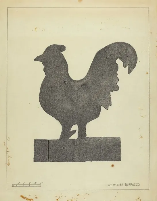 Framed Print : Weather Vane, c. 1936. Creator: Salvatore Borrazzo Framed Print : Weather Vane, c. 1936. Creator: Salvatore Borrazzo