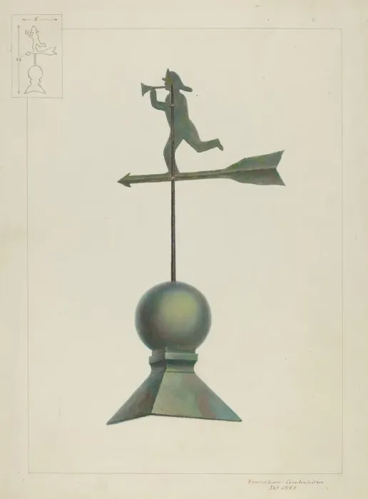 Framed Print : Weather Vane, c. 1937. Creator: Edward L Loper Framed Print : Weather Vane, c. 1937. Creator: Edward L Loper