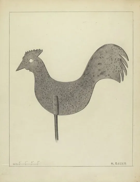 Framed Print : Weather Vane, c. 1937. Creator: Herman Bader Framed Print : Weather Vane, c. 1937. Creator: Herman Bader