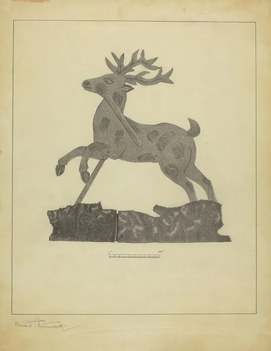 Framed Print : Weather Vane, c. 1938. Creator: Bernard Westmacott Framed Print : Weather Vane, c. 1938. Creator: Bernard Westmacott