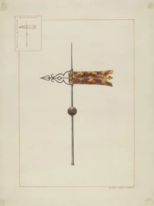 Framed Print : Weather Vane, c. 1938. Creator: Ernest A Towers Jr Framed Print : Weather Vane, c. 1938. Creator: Ernest A Towers Jr