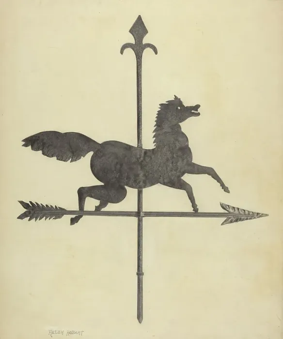 Framed Print : Weather Vane, c. 1938. Creator: Helen Hobart Framed Print : Weather Vane, c. 1938. Creator: Helen Hobart