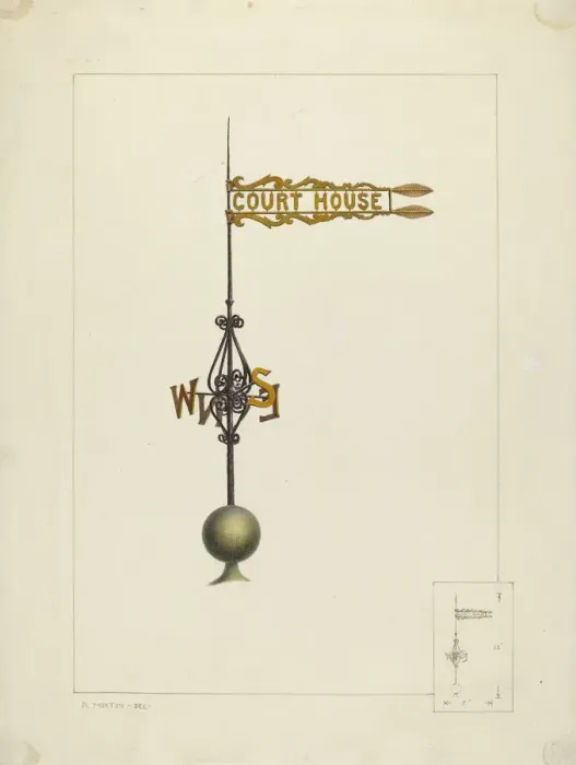 Framed Print : Weather Vane, c. 1938. Creator: Ralph Morton Framed Print : Weather Vane, c. 1938. Creator: Ralph Morton