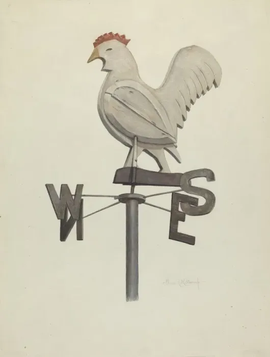 Framed Print : Weather Vane, c. 1941. Creator: Elmer K Kottcamp Framed Print : Weather Vane, c. 1941. Creator: Elmer K Kottcamp