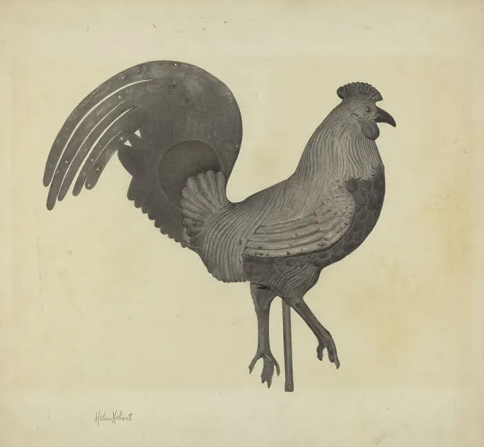 Framed Print : Weather Vane - Cock, c. 1938. Creator: Helen Hobart Framed Print : Weather Vane - Cock, c. 1938. Creator: Helen Hobart
