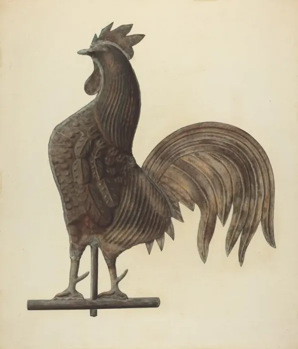 Framed Print : Weather Vane - Cock, c. 1938. Creator: Selma Sandler Framed Print : Weather Vane - Cock, c. 1938. Creator: Selma Sandler