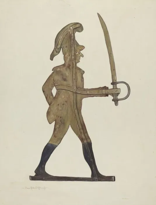 Framed Print : Weather Vane - Count Casimir Pulaski, c. 1940. Creator: Elmer K Kottcamp Framed Print : Weather Vane - Count Casimir Pulaski, c. 1940. Creator: Elmer K Kottcamp