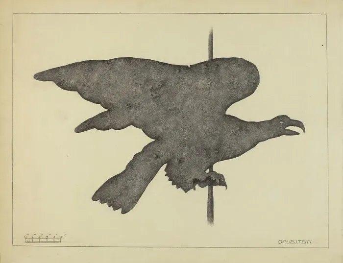 Framed Print : Weather Vane - Eagle, c. 1937. Creator: Milton Grubstein Framed Print : Weather Vane - Eagle, c. 1937. Creator: Milton Grubstein