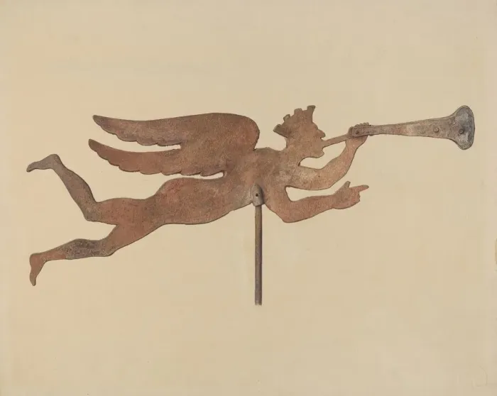 Framed Print : Weather Vane Finial, c. 1937. Creator: Eric Mose Framed Print : Weather Vane Finial, c. 1937. Creator: Eric Mose