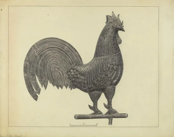 Framed Print : Weather Vane Finial, c. 1937. Creator: Filippo Porreca Framed Print : Weather Vane Finial, c. 1937. Creator: Filippo Porreca