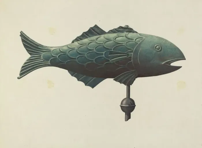 Framed Print : Weather Vane (Fish), 1935 / 1942. Creator: Unknown Framed Print : Weather Vane (Fish), 1935 / 1942. Creator: Unknown