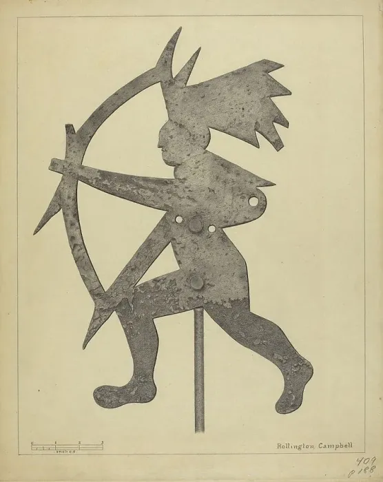 Framed Print : Weather Vane (Indian), c. 1936. Creator: Rollington Campbell Framed Print : Weather Vane (Indian), c. 1936. Creator: Rollington Campbell