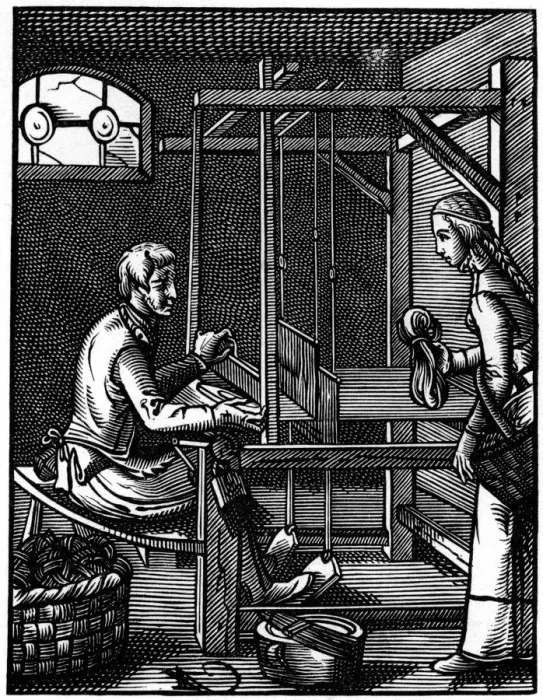 Framed Print : Weaver, 16th century (1849). Artist: Jost Amman