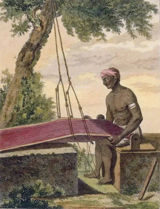 Framed Print : Weaver of cloth, 1782. Creator: Pierre Sonnerat (after) (1745-1814) Framed Print : Weaver of cloth, 1782. Creator: Pierre Sonnerat (after) (1745-1814)