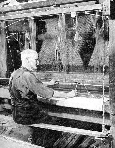 Weaving Irish linen, Lurgan, Armagh, 1936. Artist: Fox
