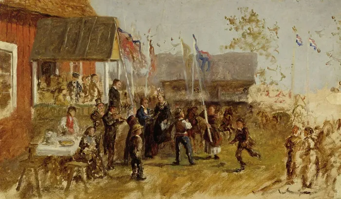 Framed Print : A wedding in aland, sketch, 1868. Creator: Karl Emanuel Jansson Framed Print : A wedding in aland, sketch, 1868. Creator: Karl Emanuel Jansson