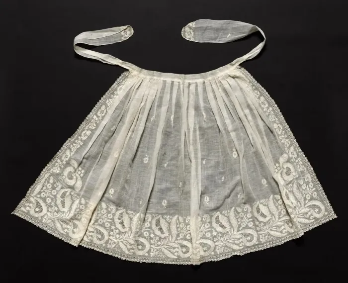 Framed Print : Wedding Apron, c. 1830s. Creator: Unknown Framed Print : Wedding Apron, c. 1830s. Creator: Unknown
